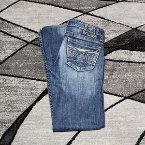 BIG STAR CASEY EMBROIDERED METALLIC STITCH BOOT-CUT DENIM JEAN